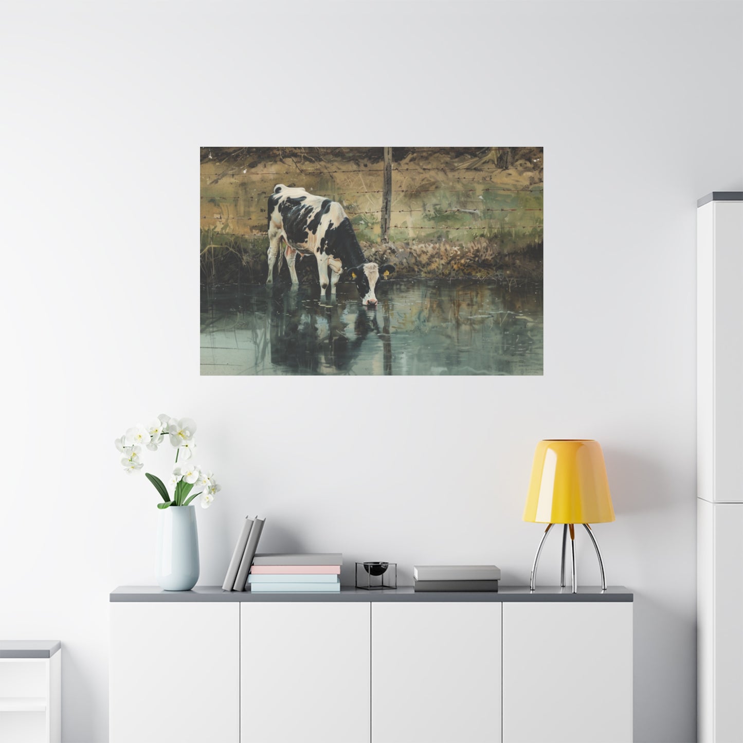 Holstein "River" Friesian Cow Canvas 1.25"