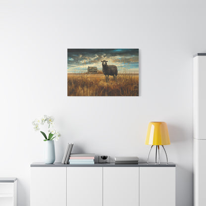 Black Welsh "Sooty" Sheep Canvas 1.25"