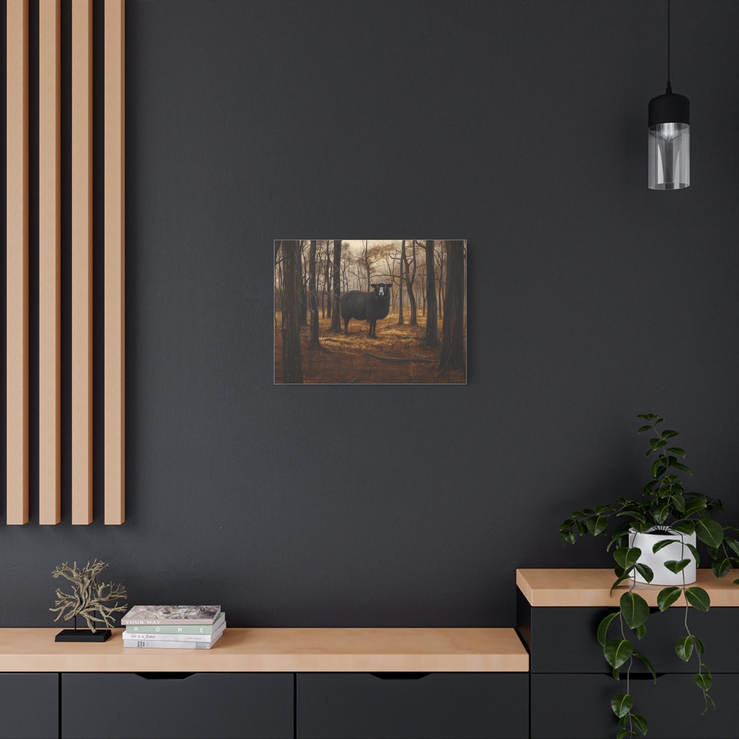 Black Welsh "Nova" Sheep Canvas 1.25"