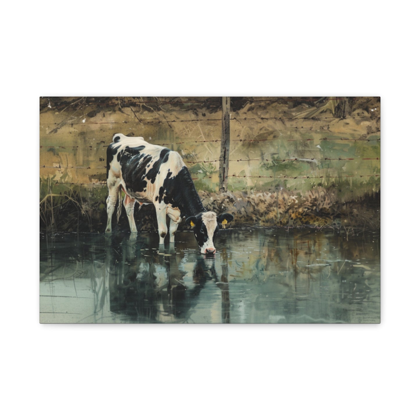 Holstein "River" Friesian Cow Canvas 1.25"