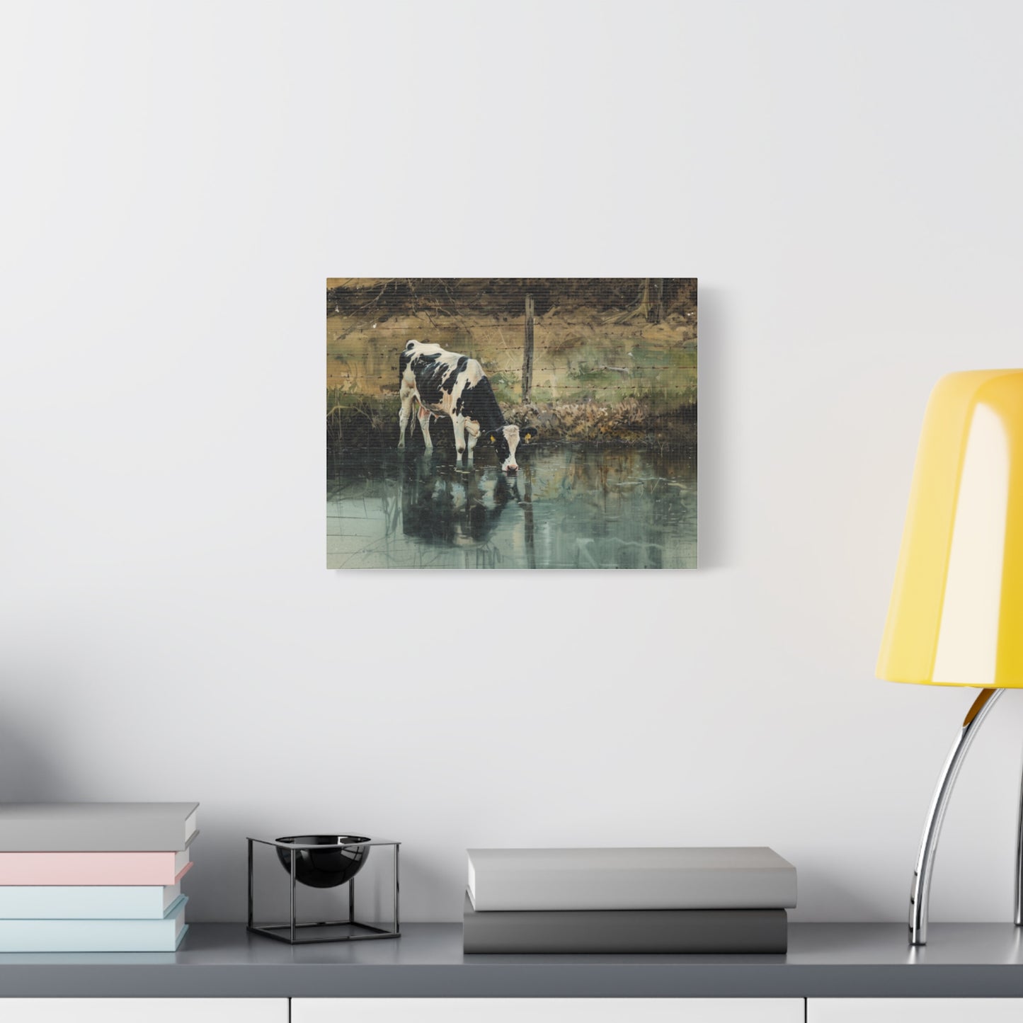 Holstein "River" Friesian Cow Canvas 1.25"