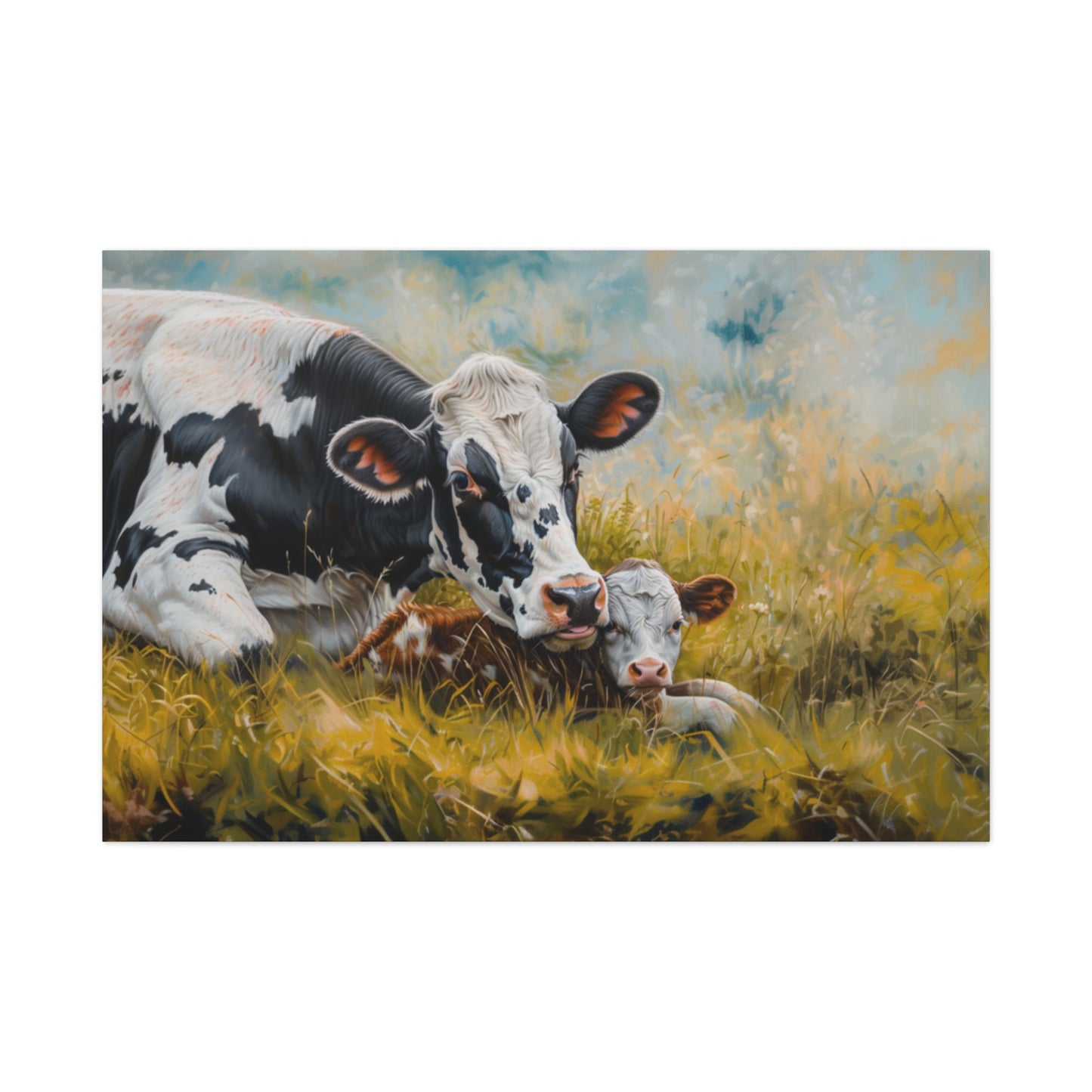 Holstein "Bella and Hazel" Friesian Cow Canvas 1.25"