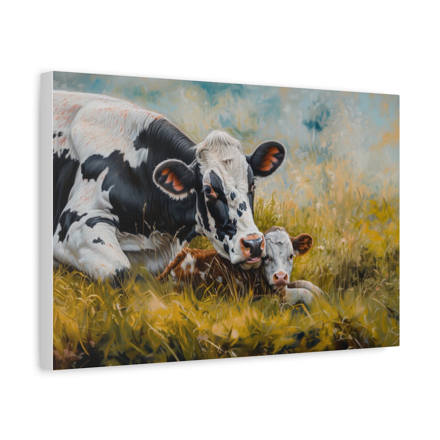 Holstein "Bella and Hazel" Friesian Cow Canvas 1.25"