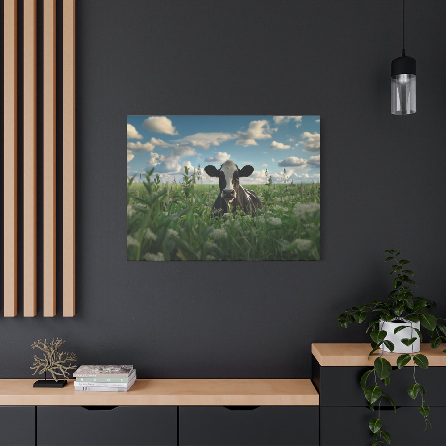 Holstein "Sky" Friesian Cow Canvas 1.25"