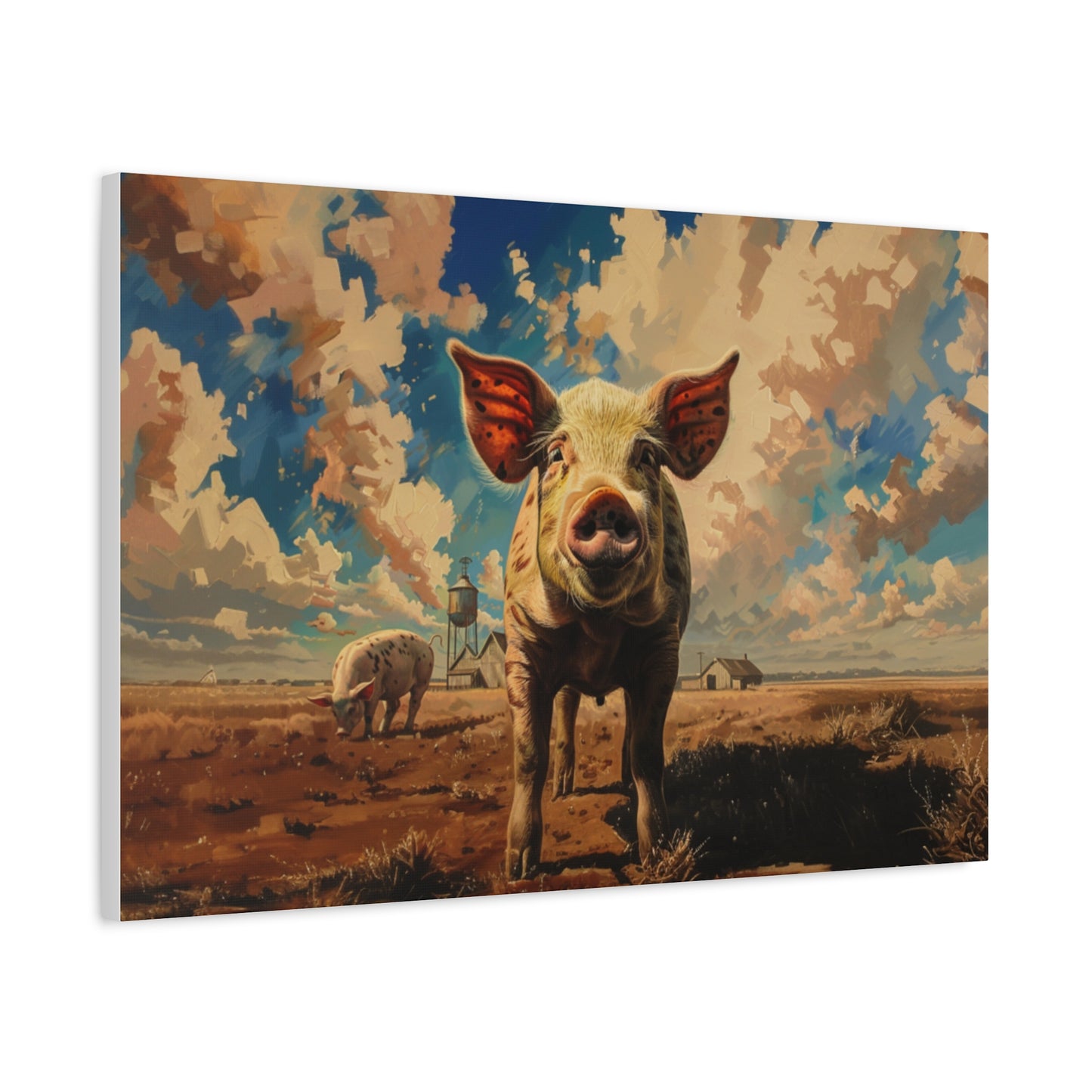 Yorkshire "Freckles" Pig Canvas 1.25"