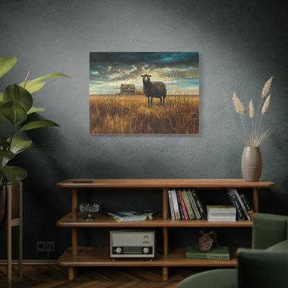 Black Welsh "Sooty" Sheep Canvas 1.25"