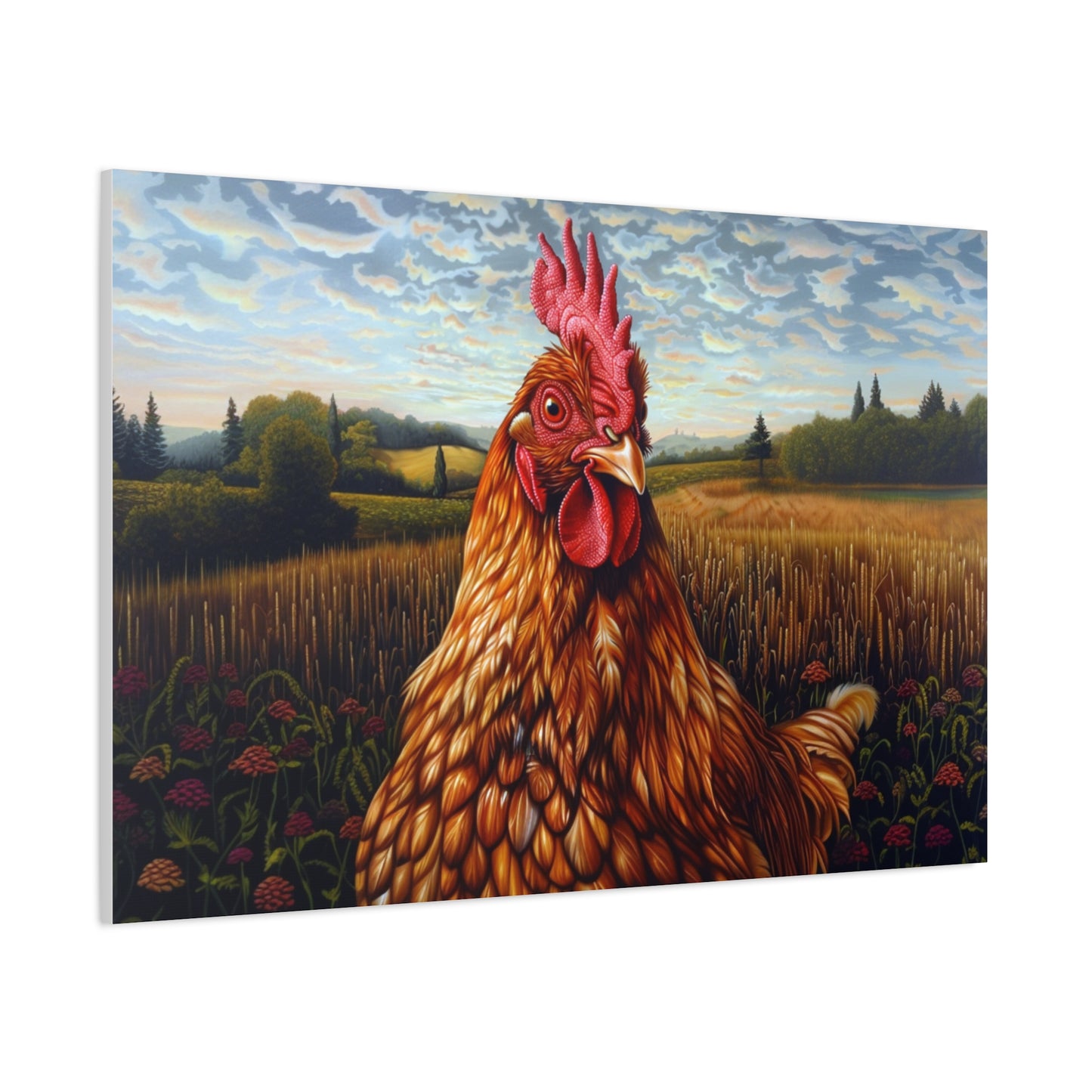 Rhode Island Red "Sunny" Chicken Canvas 1.25"