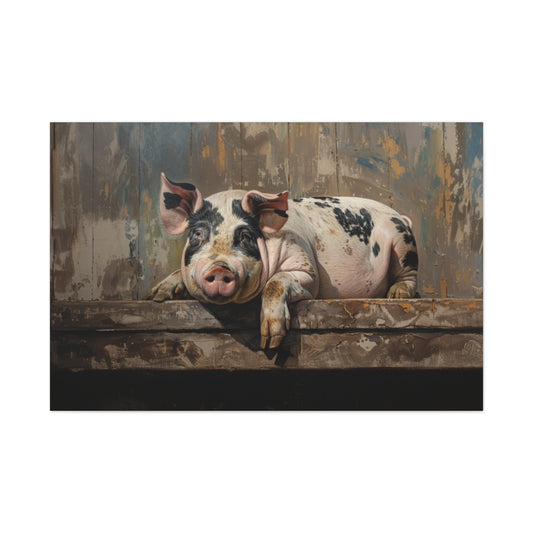 Gloucestershire "Millie" Pig Canvas 1.25"