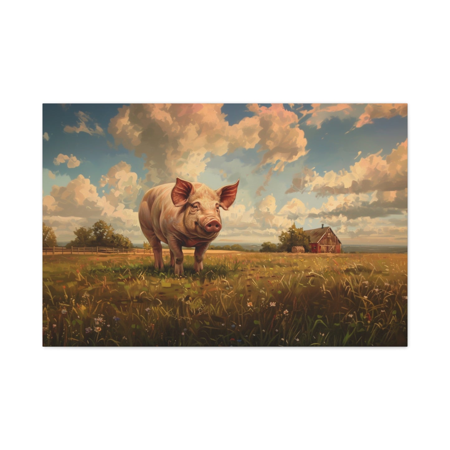 Yorkshire "Rupert" Pig Canvas 1.25"