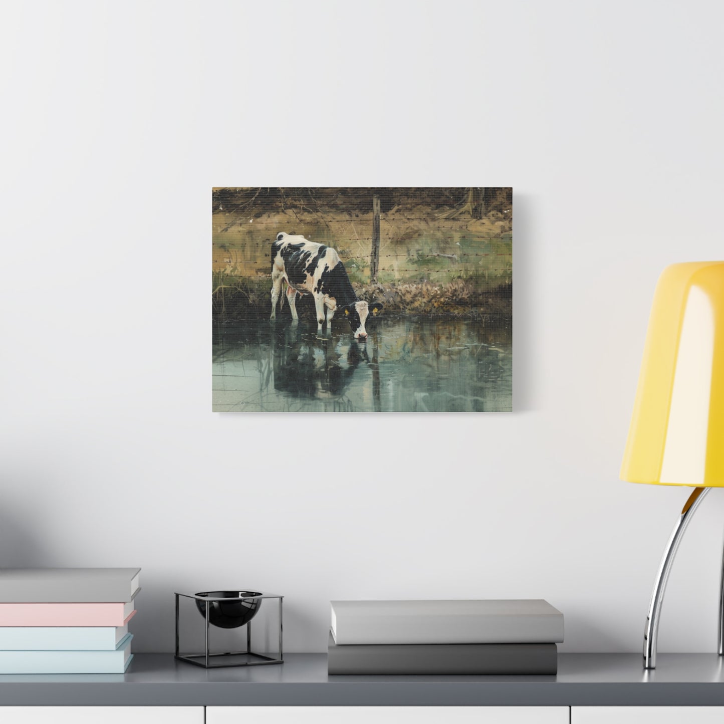 Holstein "River" Friesian Cow Canvas 1.25"