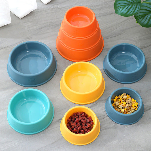 Frosted Footprint Plastic Pet Food Water Bowl