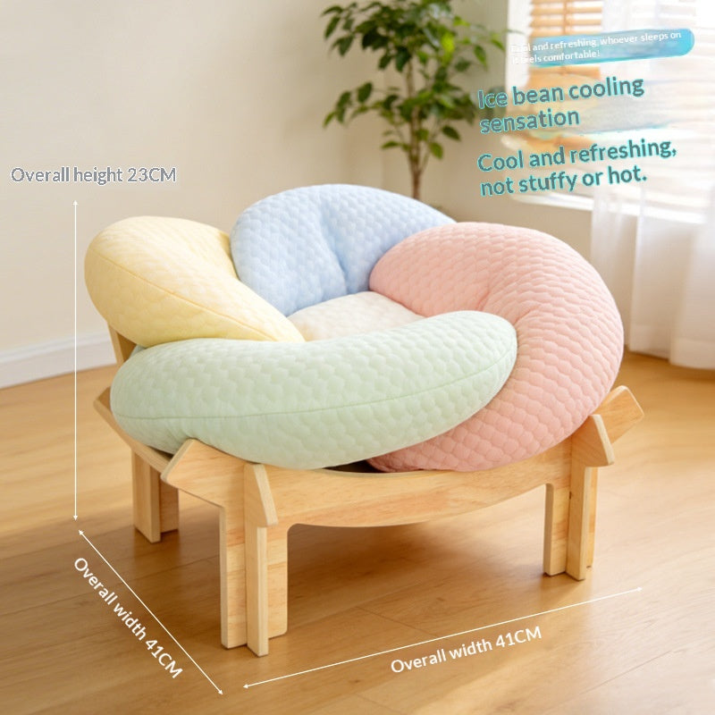 Cooling Cat Dog Bed Detachable Ice Bean Pad