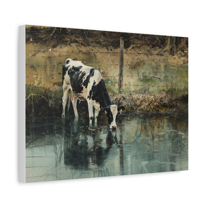 Holstein "River" Friesian Cow Canvas 1.25"