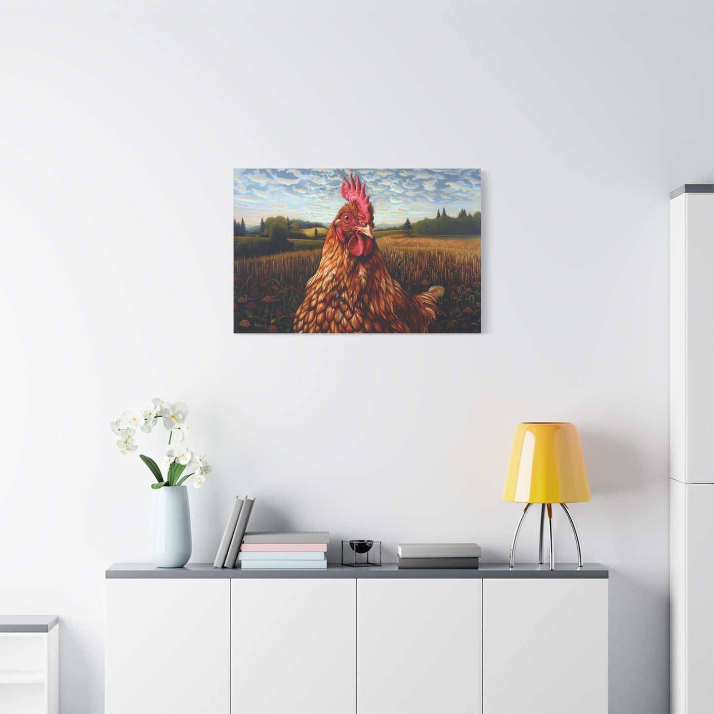 Rhode Island Red "Sunny" Chicken Canvas 1.25"