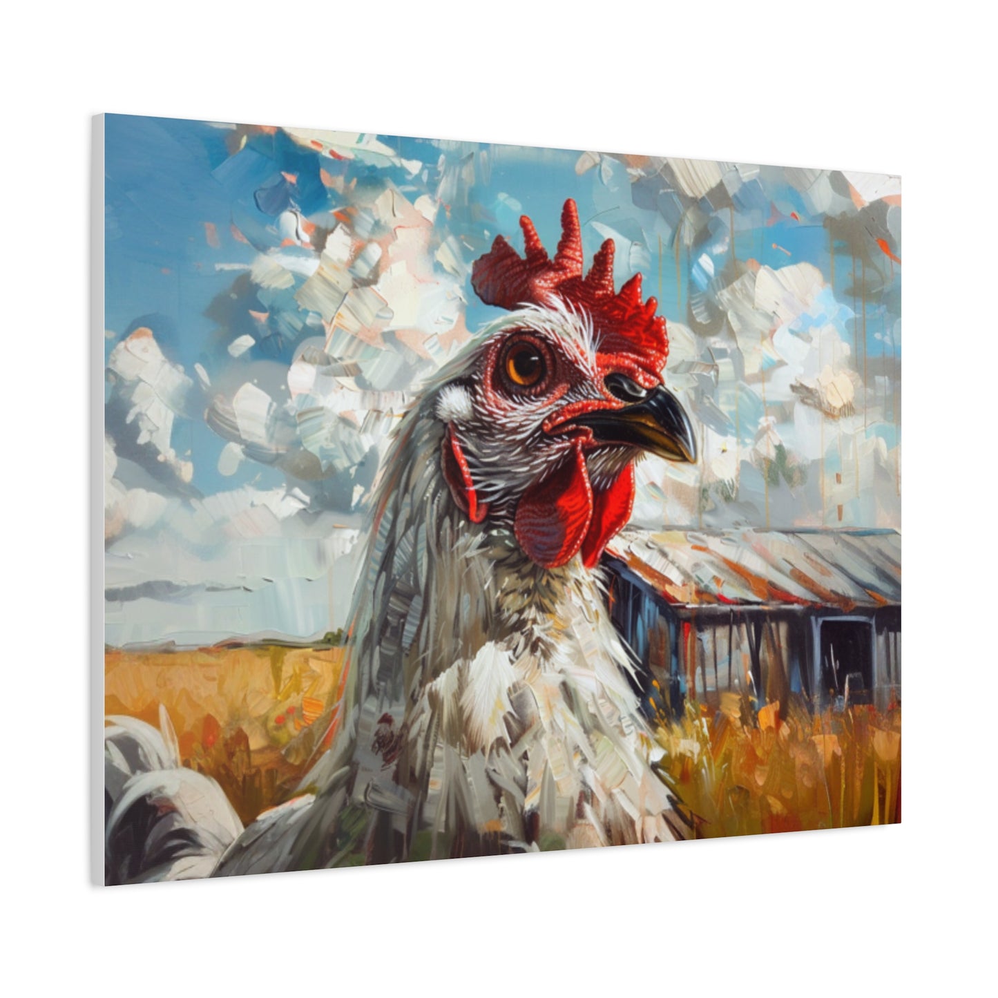 Leghorn "Cloud" Chicken Canvas 1.25"