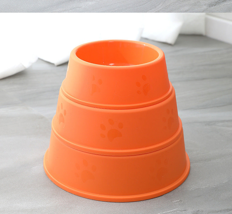 Frosted Footprint Plastic Pet Food Water Bowl
