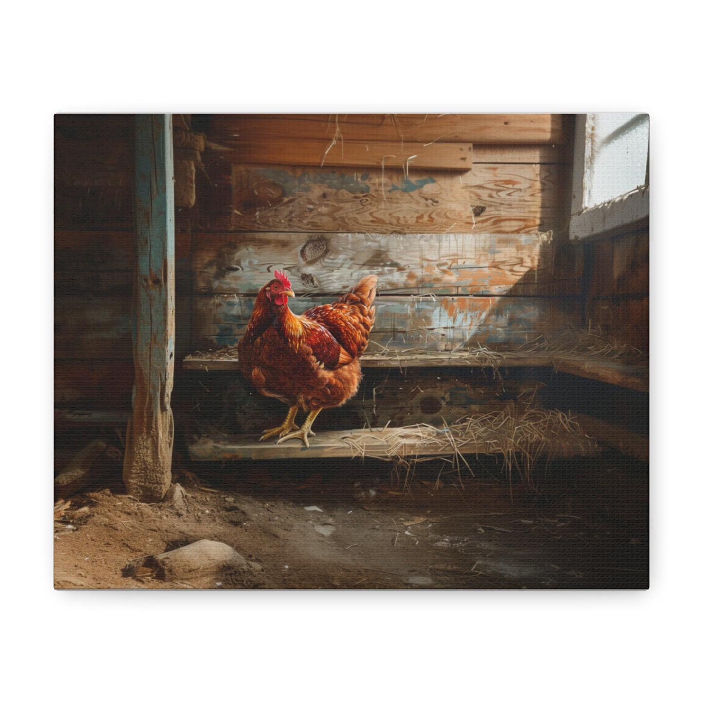 Rhode Island Red "Henny Penny" Chicken Canvas 1.25"