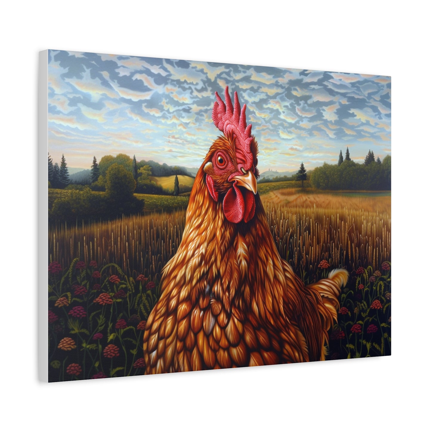 Rhode Island Red "Sunny" Chicken Canvas 1.25"