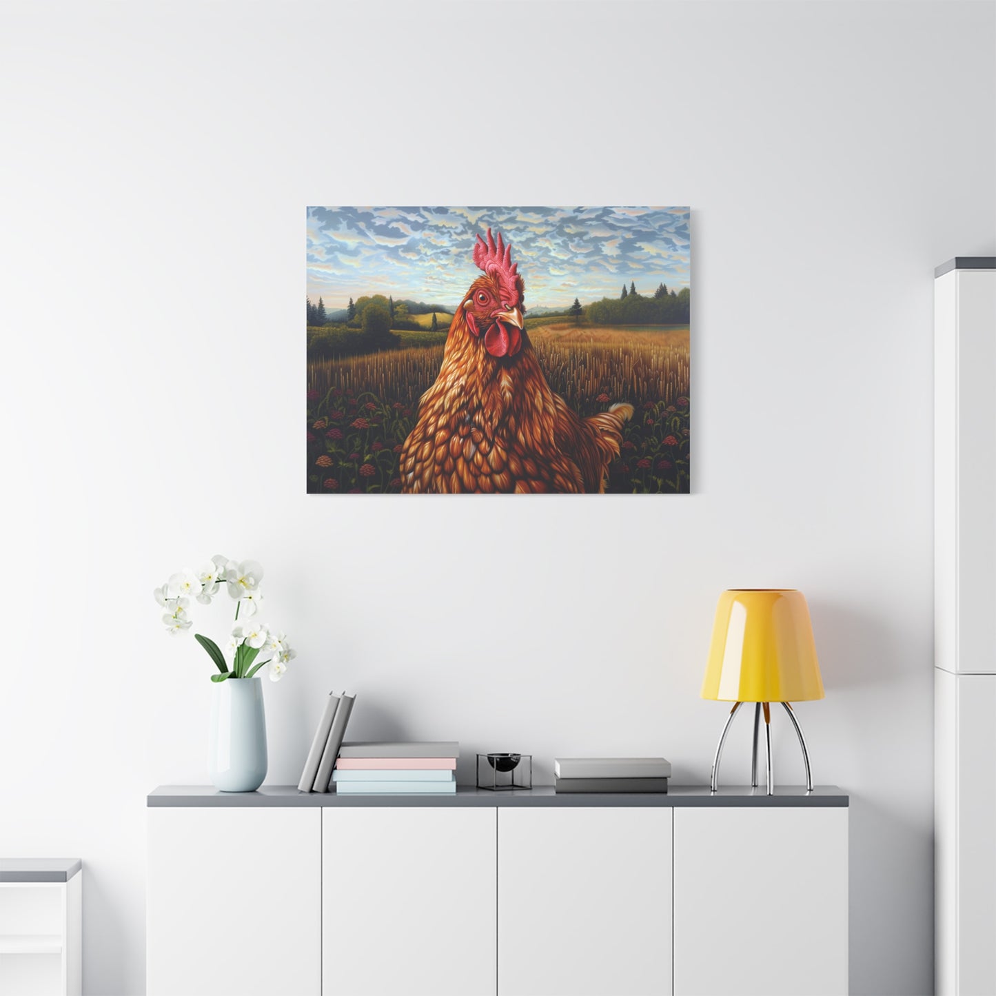 Rhode Island Red "Sunny" Chicken Canvas 1.25"