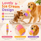 Rainbow Ice Cream Squeaky Plush Dog Tug Toy