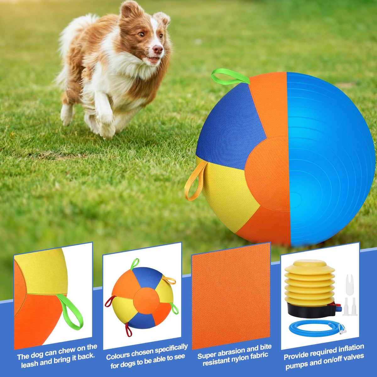 Herding Ball Dog Toy Handles Outdoor Training Interactive
