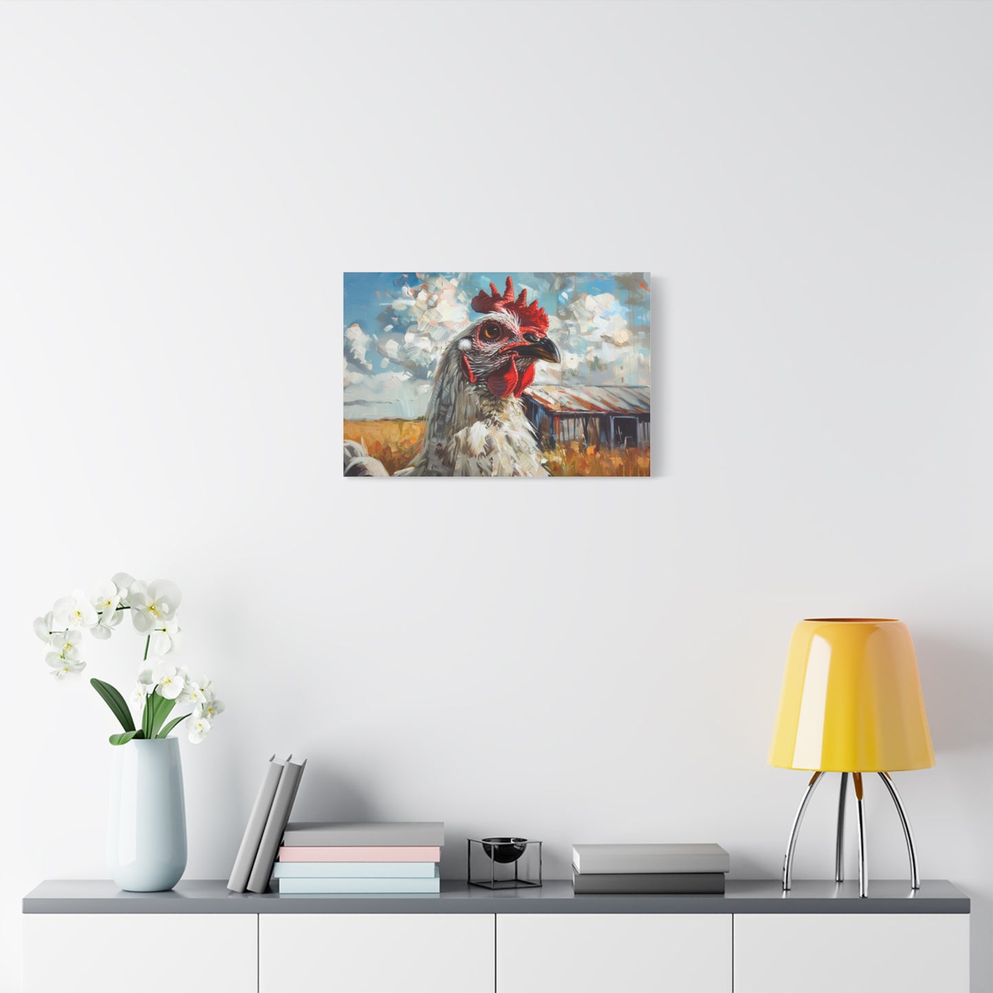 Leghorn "Cloud" Chicken Canvas 1.25"