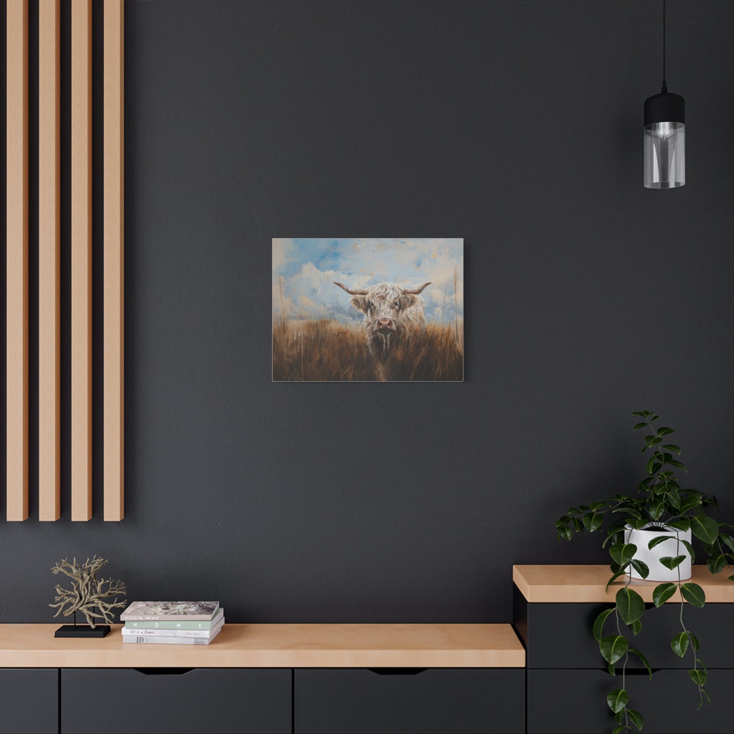 Highland "White Highlander" Cow Canvas 1.25"