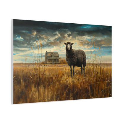 Black Welsh "Sooty" Sheep Canvas 1.25"