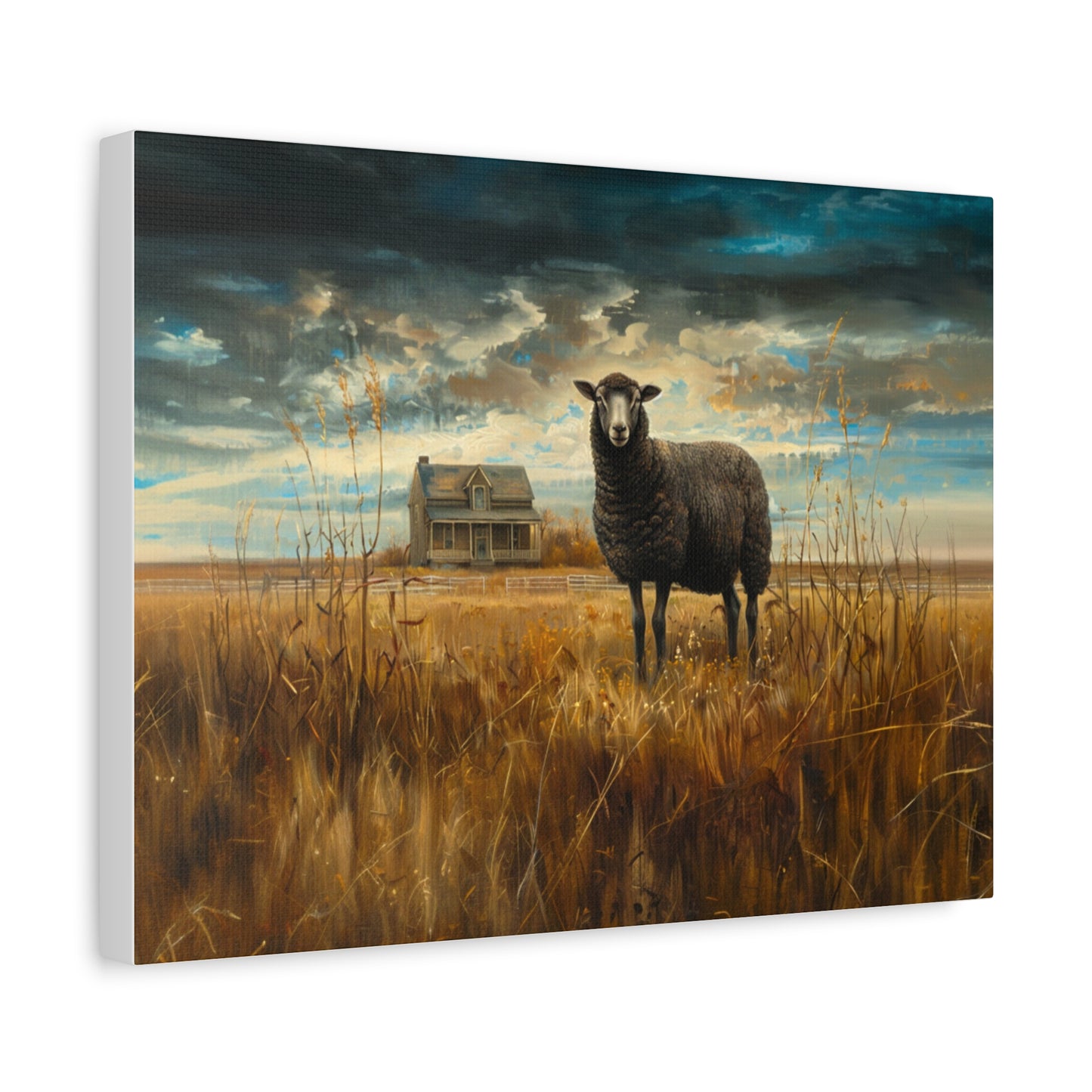 Black Welsh "Sooty" Sheep Canvas 1.25"