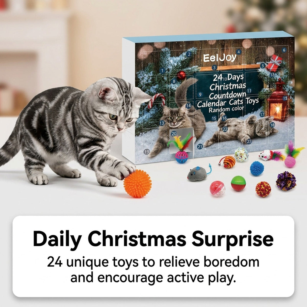 24 Day Christmas Advent Calendar Cat Toy