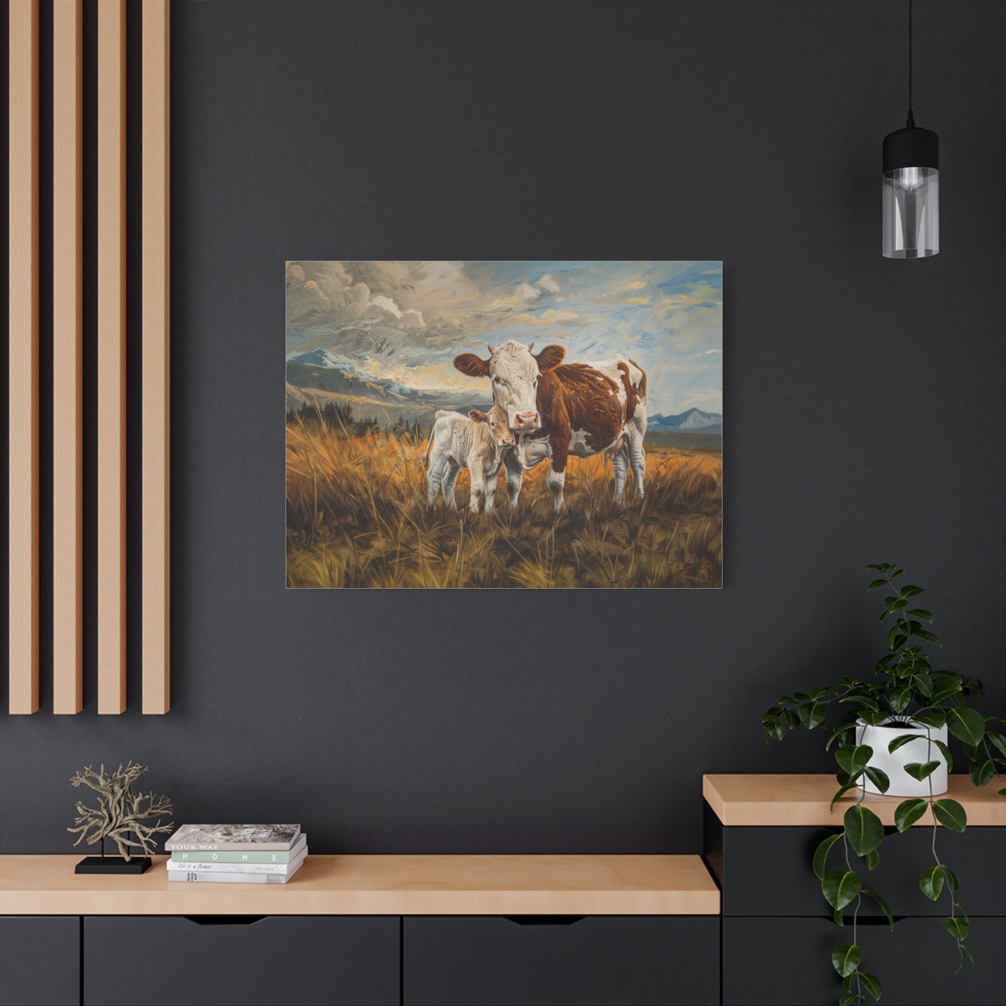 Holstein "Rosie and Pearl" Friesian Cow Canvas 1.25"