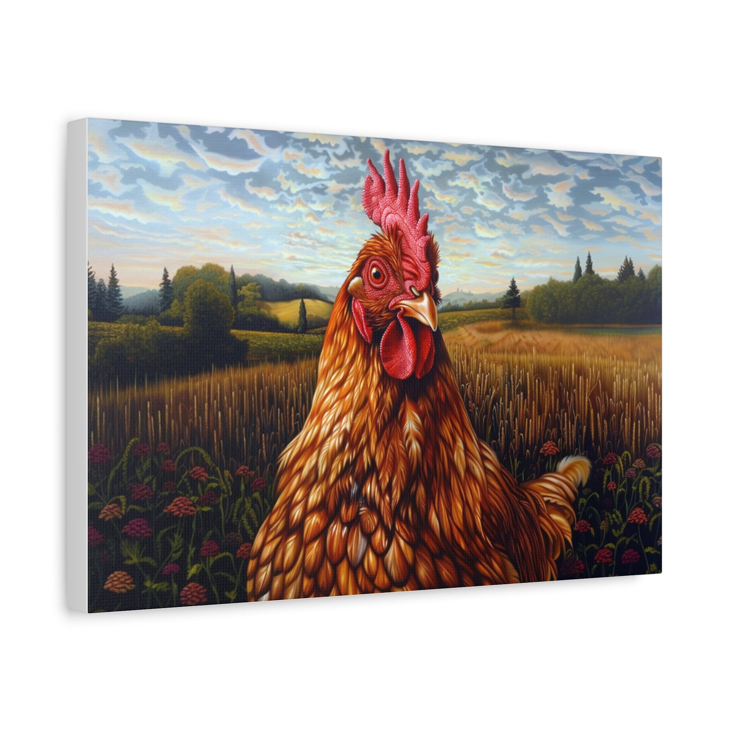 Rhode Island Red "Sunny" Chicken Canvas 1.25"