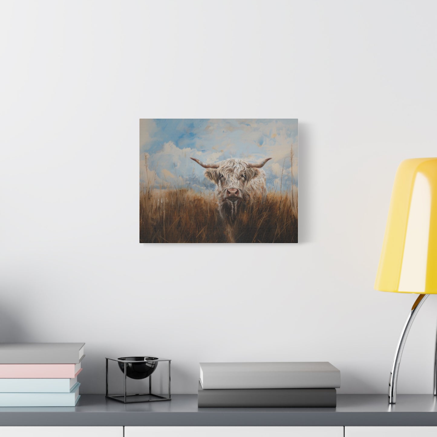 Highland "White Highlander" Cow Canvas 1.25"