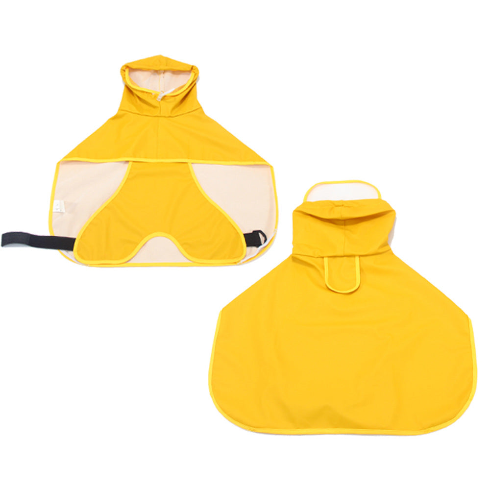 Transparent Dog Raincoat Brim Poncho Bellyband Waterproof Protection