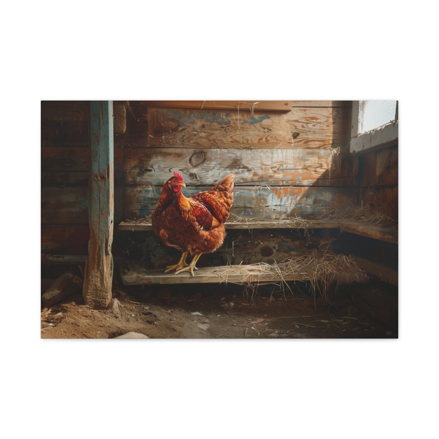 Rhode Island Red "Henny Penny" Chicken Canvas 1.25"