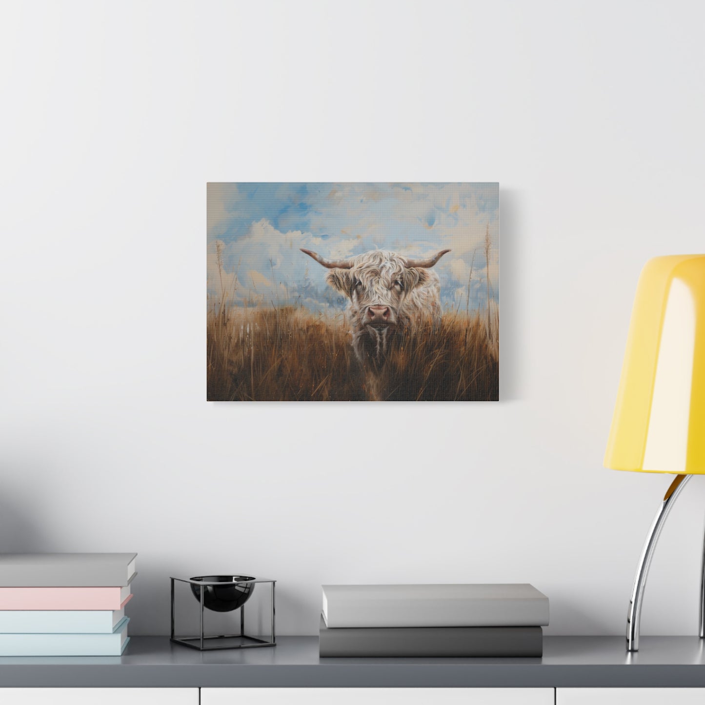 Highland "White Highlander" Cow Canvas 1.25"