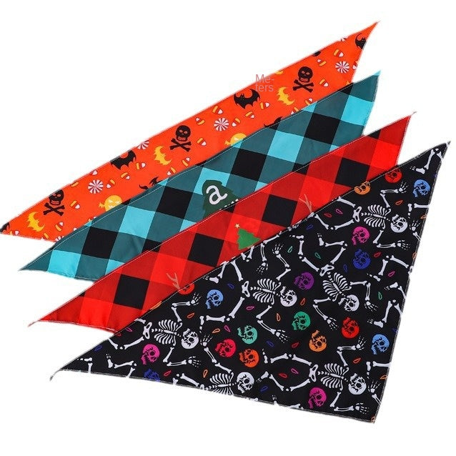 Pet Bandana Triangle Scarf Holiday Christmas Halloween Thanksgiving