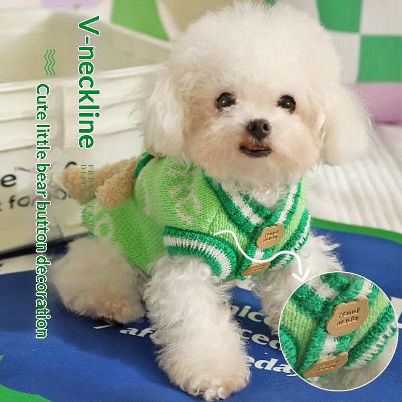 Autumn Bichon Frise Puppy Sweater Warm Dog Clothes