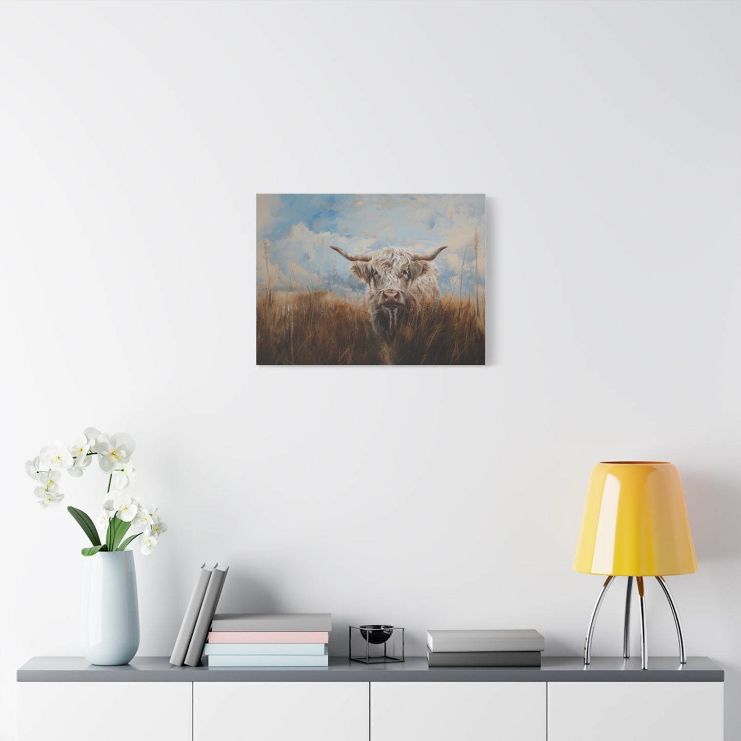 Highland "White Highlander" Cow Canvas 1.25"