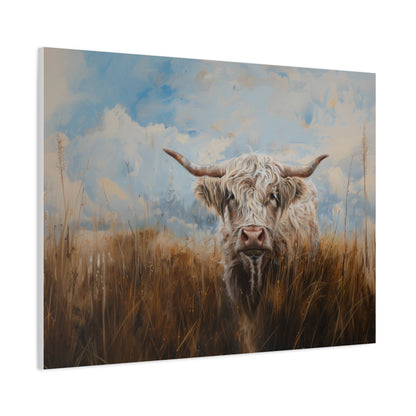 Highland "White Highlander" Cow Canvas 1.25"