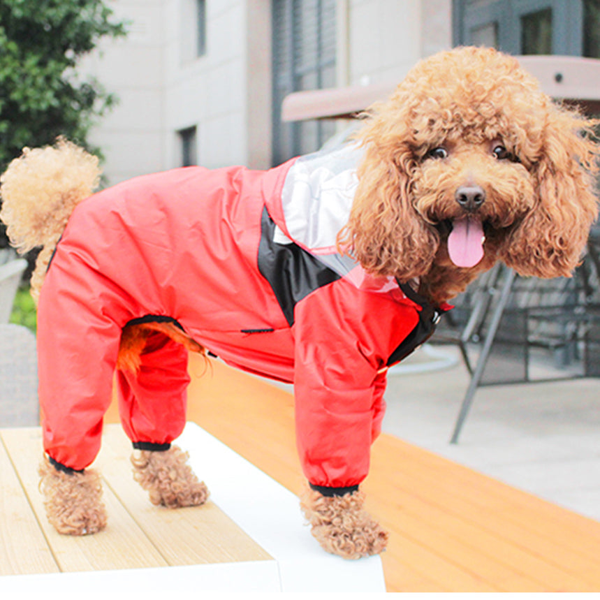 Rainy Day Pet Poncho Lightweight Waterproof Dog Clothing