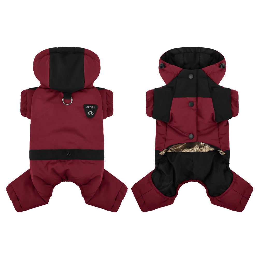 Thermal Dog Winter Coat Waterproof Hooded Snowsuit