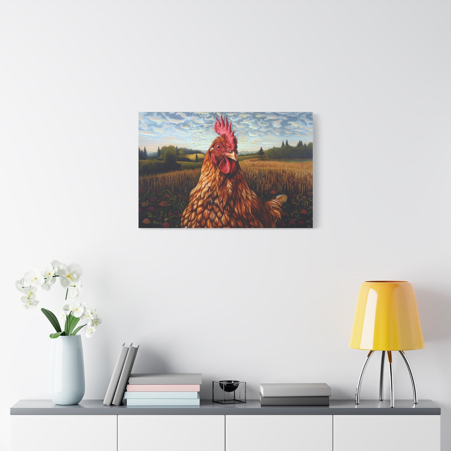 Rhode Island Red "Sunny" Chicken Canvas 1.25"