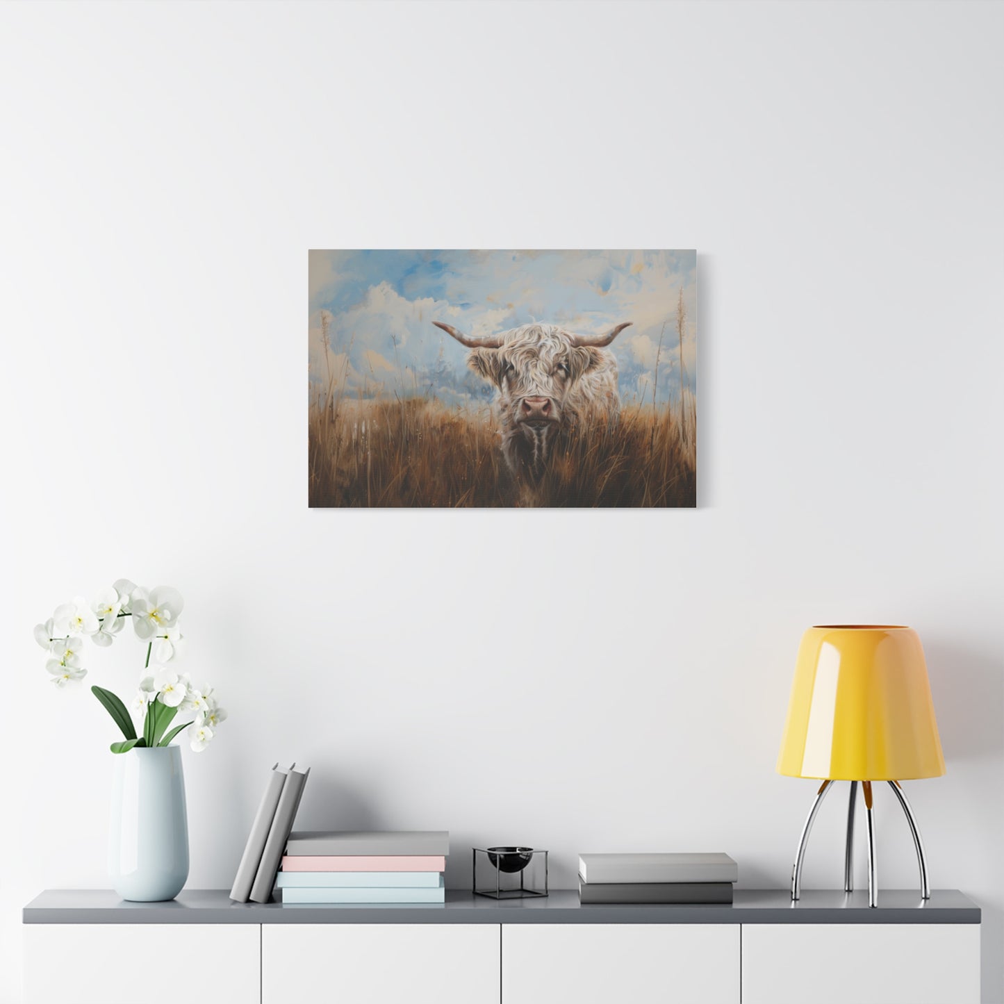 Highland "White Highlander" Cow Canvas 1.25"