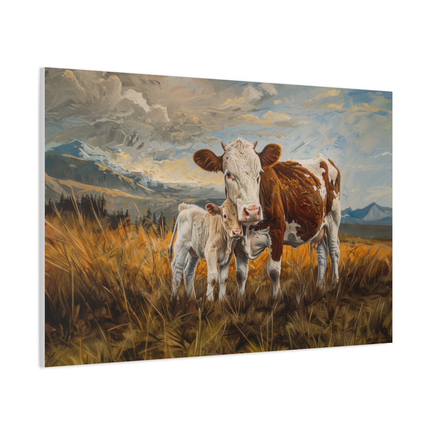 Holstein "Rosie and Pearl" Friesian Cow Canvas 1.25"