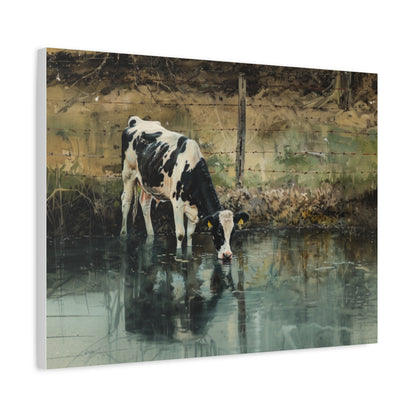 Holstein "River" Friesian Cow Canvas 1.25"