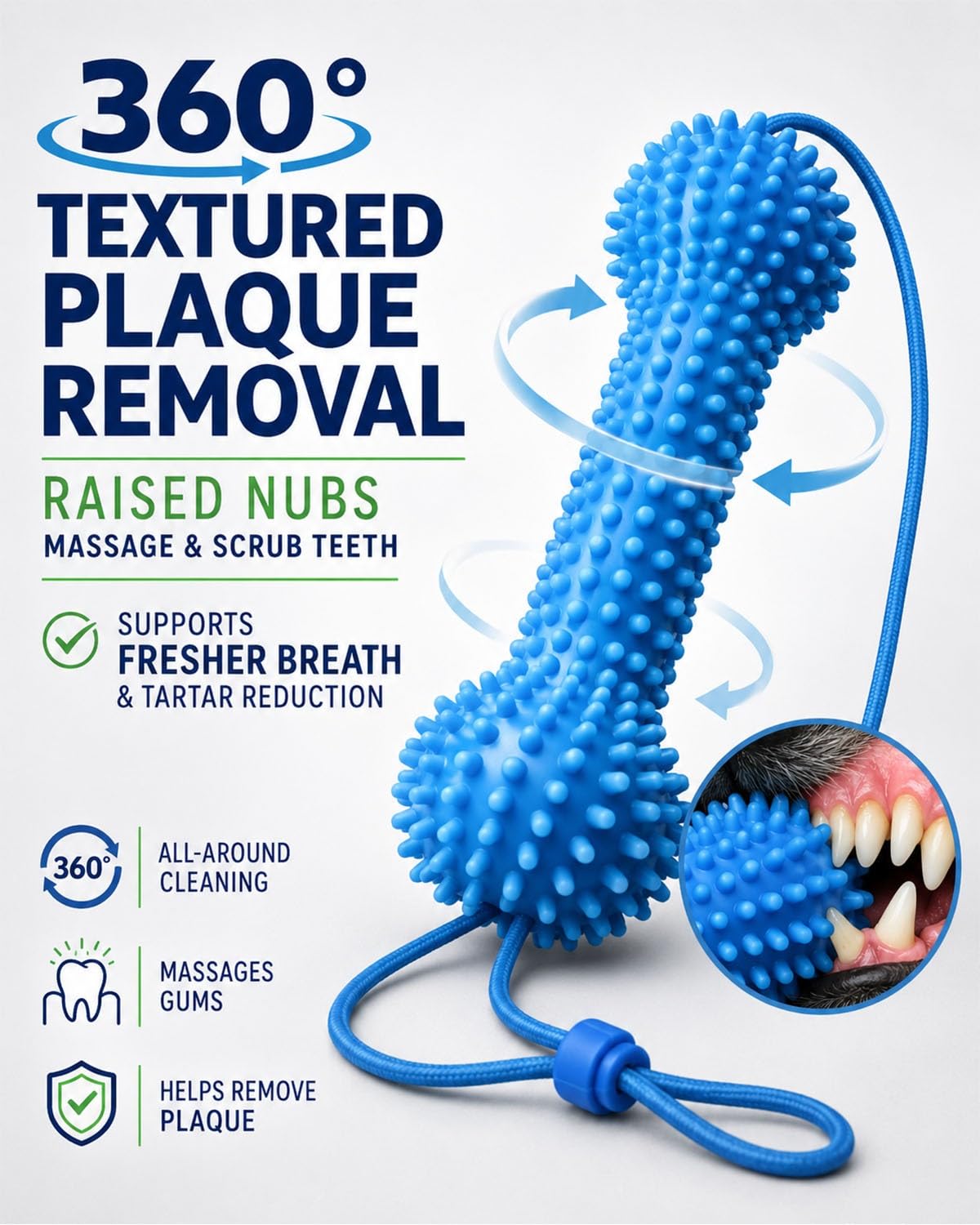 Dual Action Dog Dental Bite Brush Chew Toy