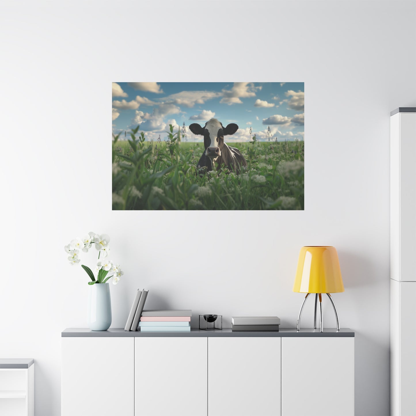 Holstein "Sky" Friesian Cow Canvas 1.25"