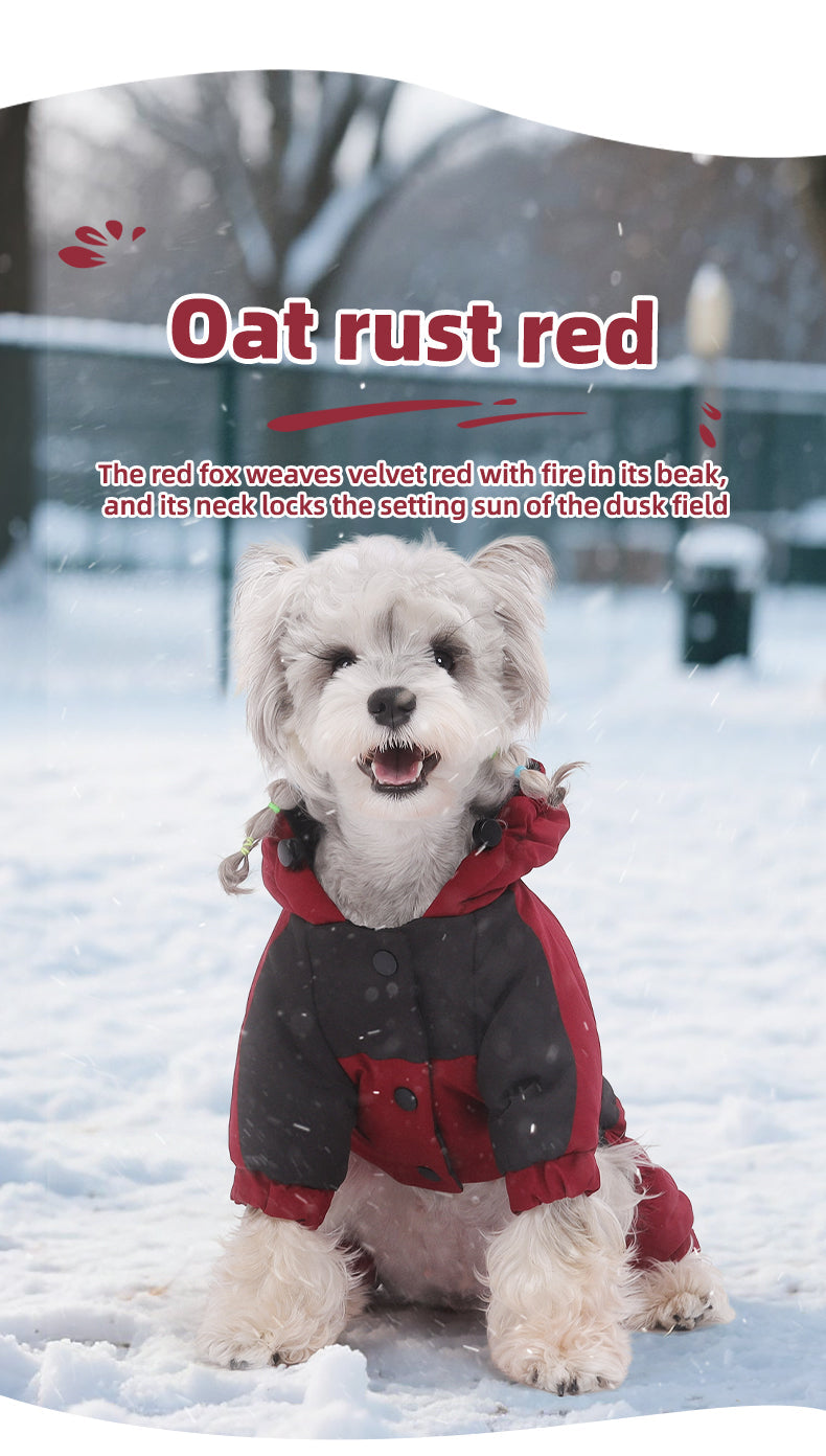 Thermal Dog Winter Coat Waterproof Hooded Snowsuit