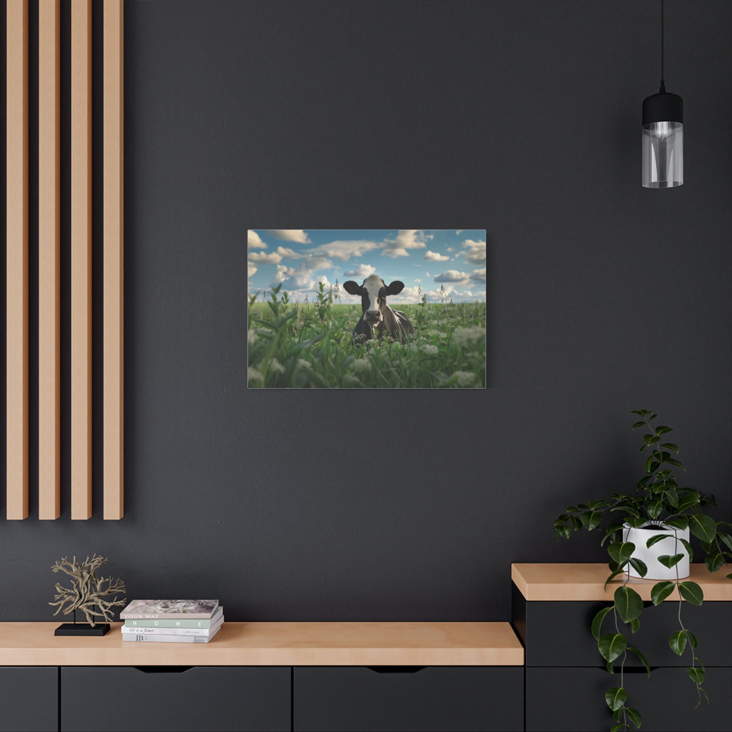 Holstein "Sky" Friesian Cow Canvas 1.25"